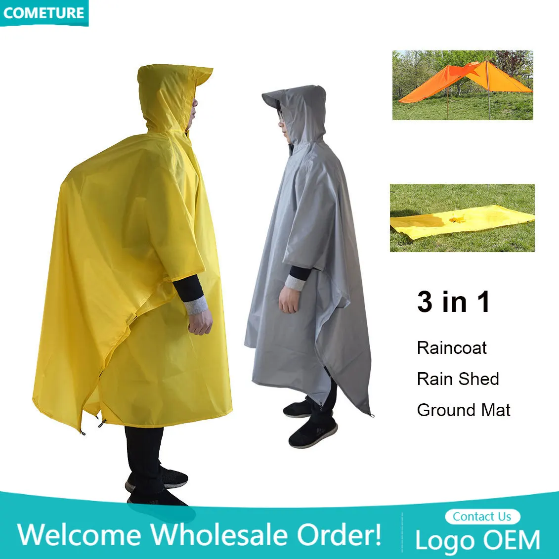 Hunting Outdoor Mat - 비옷 3 In 1 하이킹 판초