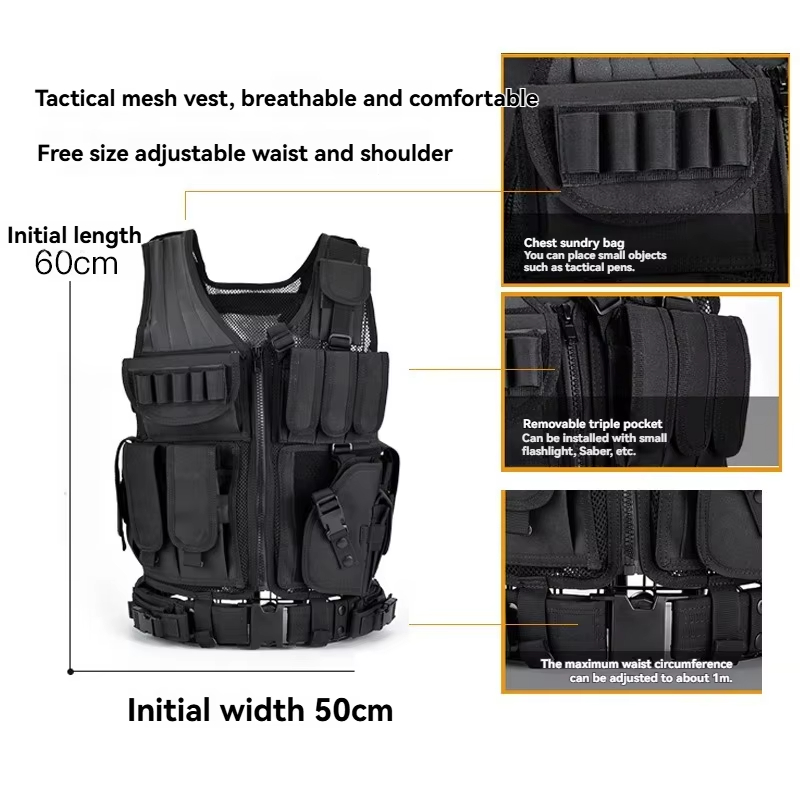 조정 가능한 통기성 그리드 전술 조끼 정글 전투 바디  - Outdoor Hunting Vest 리뷰 및 가격